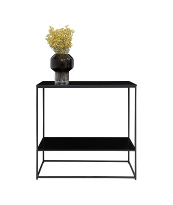 VITA Table console acier noir 80 cm français