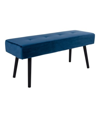 SKIBY Banc velours Bleu foncé - 100 cm rembourrage situé sous