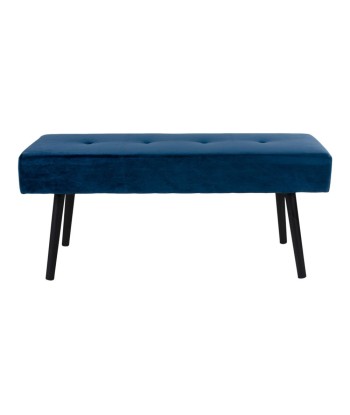 SKIBY Banc velours Bleu foncé - 100 cm rembourrage situé sous