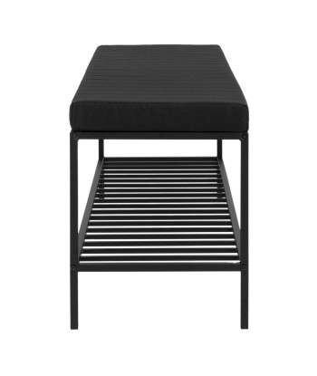 VITA - Banc avec coussin assise noir - 1 mètre soldes