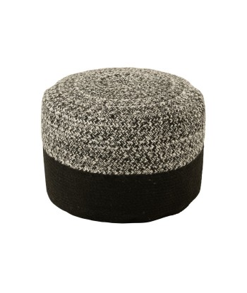 MIAMI - Pouf extérieur Polyester Noir/Blanc plus qu'un jeu 