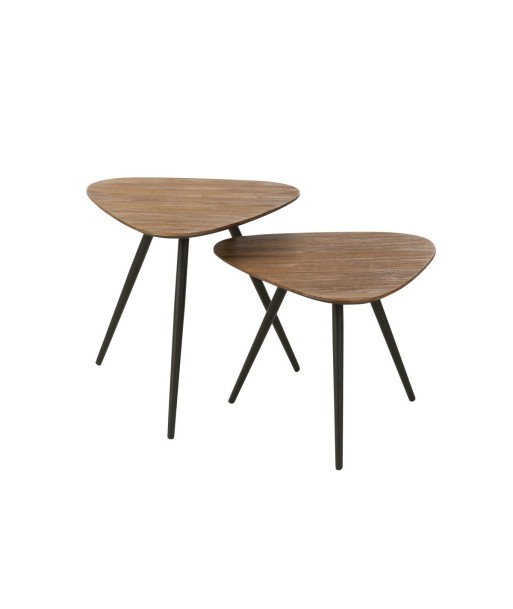 Set de 2 Tables basses Triangulaire Teck Recyclé Naturel de la marque