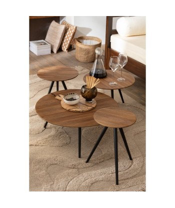 Set de 4 Tables Rondes Teck Recyclé - Naturel chez Cornerstreet bien 