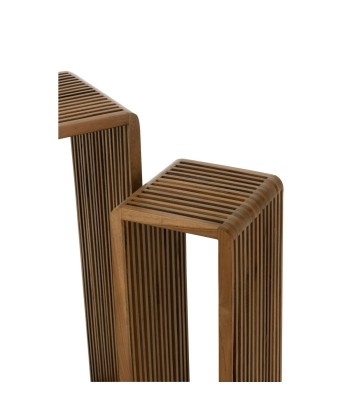 JESS Set de 2 Tables d'Appoint Cube Teck Recyclé marron Naturel votre