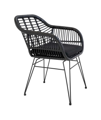 TRIESTE - Chaise jardin - Rotin synthétique noir - lot de 2 Amélioration de cerveau avec