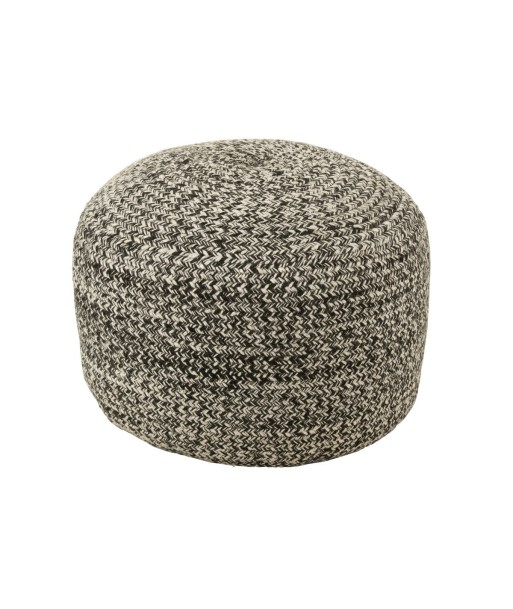 MIAMI - Pouf extérieur Polyester Noir/Blanc Le MVP de beaucoup