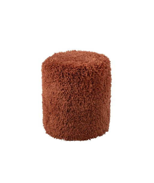 FLUFFY - Pouf Cylindre Polyester Brique - H 50 cm livraison et retour toujours gratuits