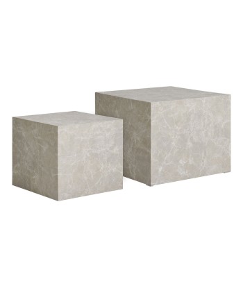 PRAGUE - Tables basses Beige effet marbre (lot de 2) de la marque