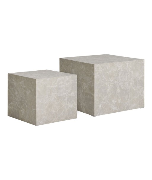 PRAGUE - Tables basses Beige effet marbre (lot de 2) de la marque