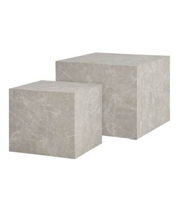 PRAGUE - Tables basses Beige effet marbre (lot de 2) de la marque