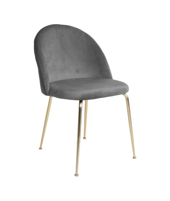 GENEVE -Chaise de salle à manger Gris/Laiton - lot de 2 soldes