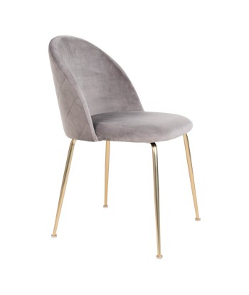 GENEVE -Chaise de salle à manger Gris/Laiton - lot de 2 soldes