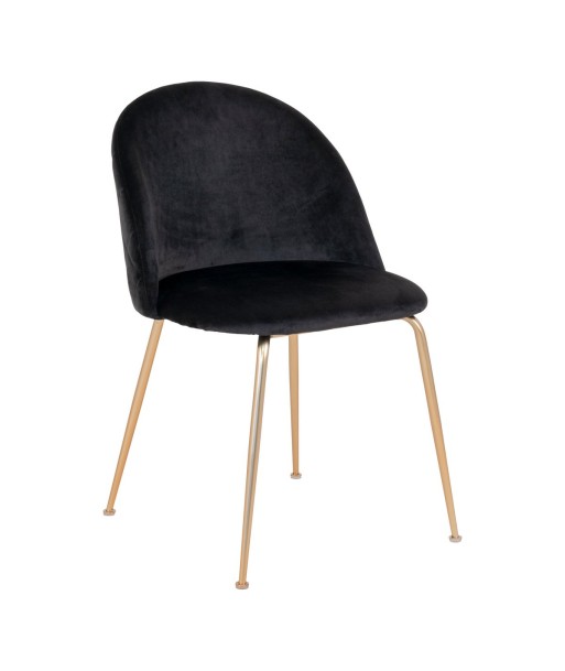 GENEVE - Chaise de salle à manger Noir/Laiton - lot de 2 destockage