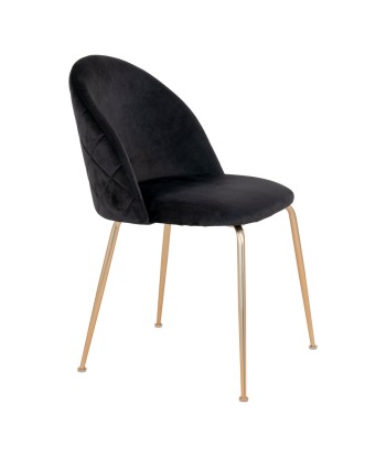 GENEVE - Chaise de salle à manger Noir/Laiton - lot de 2 destockage