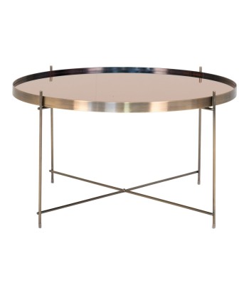 VENEZIA - Table basse verre/couleur laiton - Ø70x40 cm outlet