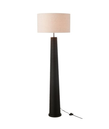 AILANTHUS -  Lampadaire Filetage  Bois Noir/Gris - H 160 cm la colonne vertébrale