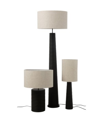 AILANTHUS - Lampe de Table Filetage Large Bois  Noir/Gris - H70 cm livraison et retour toujours gratuits