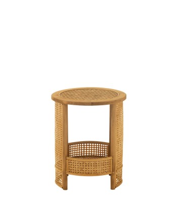 MINA - Table d'Appoint Double Bambou/Bois de Pin Naturel H 49,5 cm sélection de produits