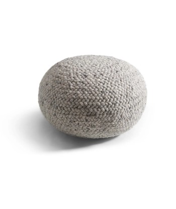 POUF GALET pure laine Gris clair chiné Fin de série