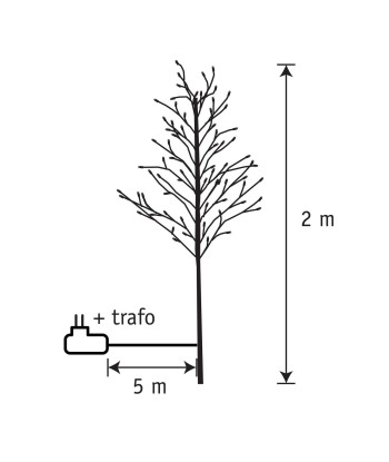 ARBRE Noir - sapin blanc chaud 248 led - H 200 cm le des métaux précieux