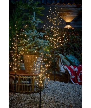 ARBRE Noir - sapin blanc chaud 248 led - H 200 cm le des métaux précieux