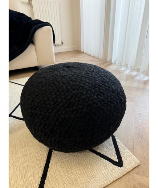 POUF GALET- Pure laine Noir - 2 tailles vous aussi creer 