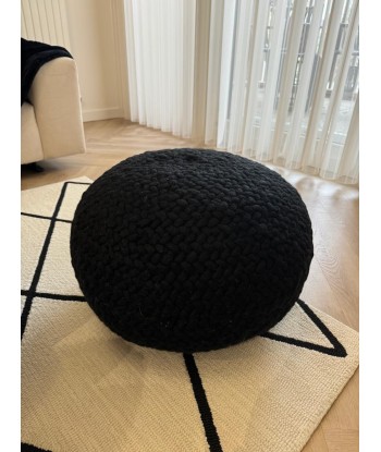 POUF GALET- Pure laine Noir - 2 tailles vous aussi creer 