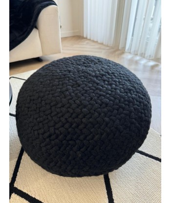 POUF GALET- Pure laine Noir - 2 tailles vous aussi creer 