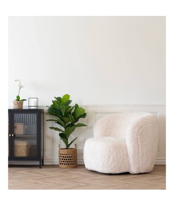 FAUTEUIL Fausse fourrure écru 50-70% off 