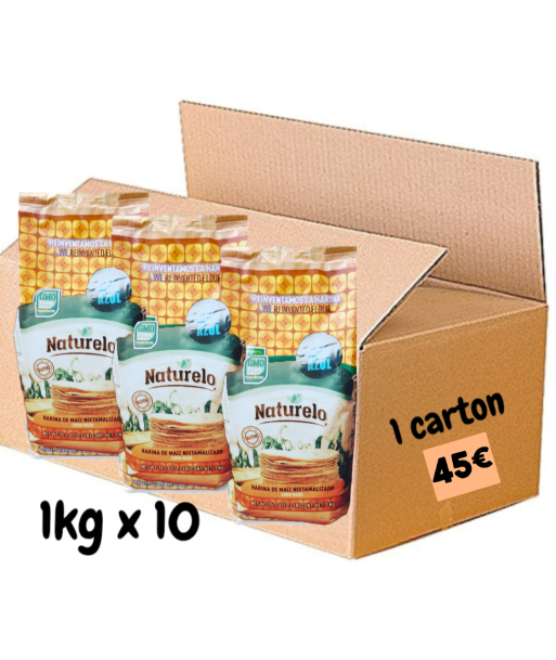 1 carton x 10 kg Harina AZUL nixtamalizada / Farine bleue de maïs nixtamalisée Naturelo 1kg 2 - 3 jours ouvrés.