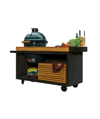 OFYR Kamado Table Black 135 - PRO Bois de Teck BGE Véritable concentré