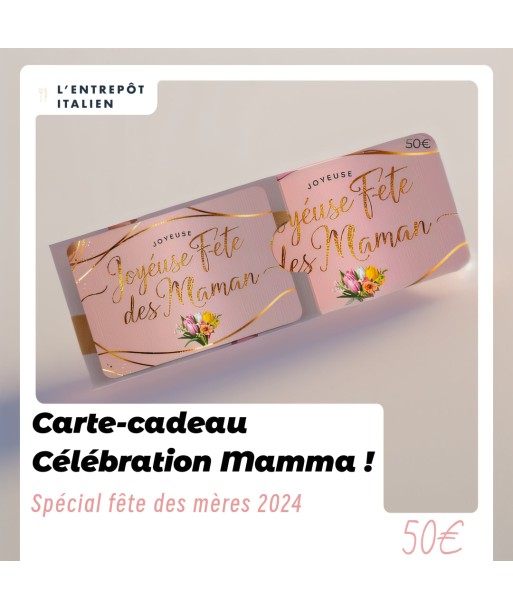 Carte-cadeau Célébration Mamma ! 50 € 50% de réduction en Octobre 2024