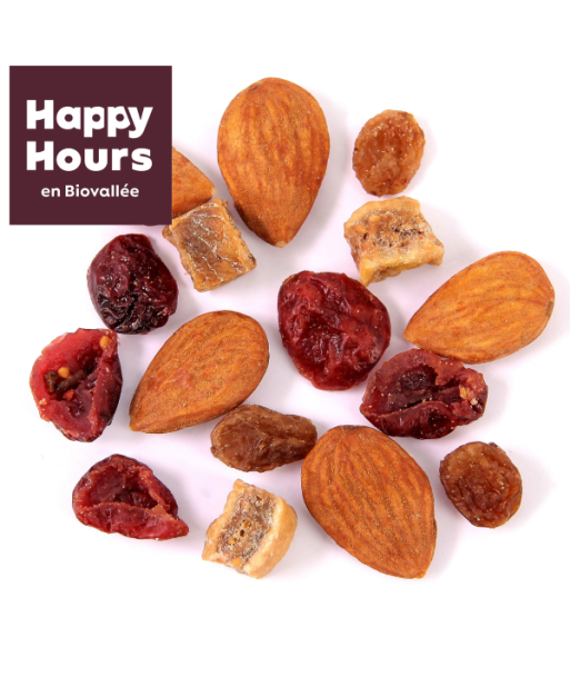 Happy Hours En Biovallée -- Mélange énergie amande 3 fruits bio Vrac - 5 kg Pour