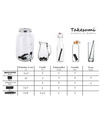 Takesumi -- Bâtons de charbon de bambou bio Vrac  x 10 de technologie