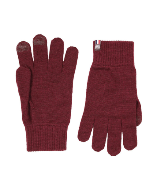 Maison Bonnefoy -- Gants tactiles jasmin bio L/XL bordeaux pas cher