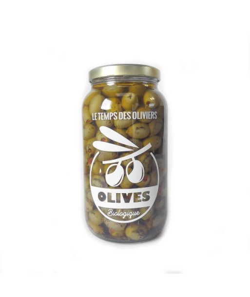 Le Temps Des Oliviers -- Olives vertes farcies poivrons bio Vrac - 2.8 kg pas chere