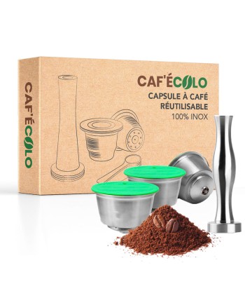 Capsule réutilisable Dolce Gusto 100% inox par Cafecolo™ brillant des détails fins