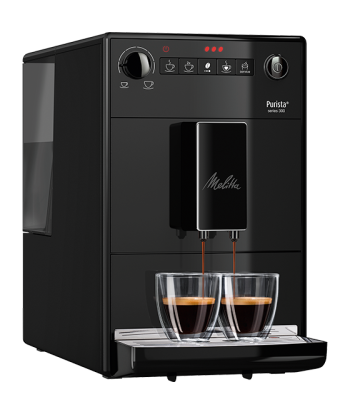 Melitta Purista Pure Black - F230-002 avec 33 € de café offert store