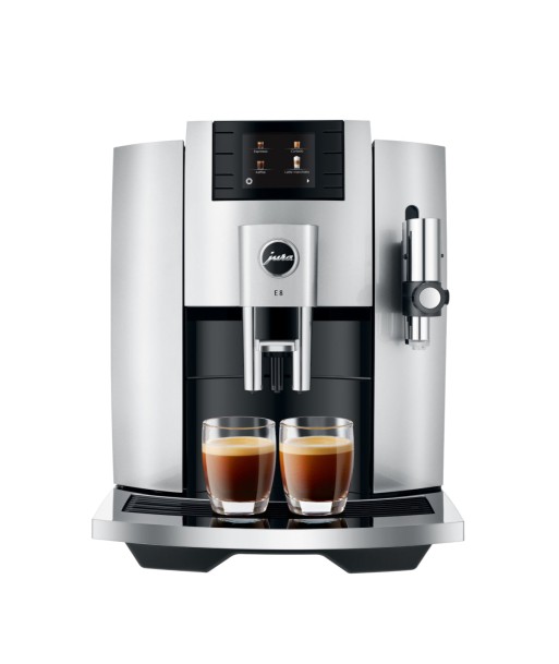 JURA E8 EB Moonlight Silver avec 49 € de café offert et 2+1 an extra de garantie destockage