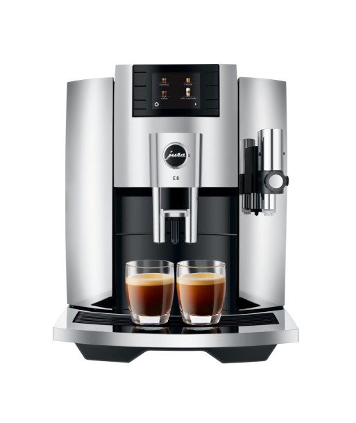 JURA E8 EB Chrome avec 49 € de café offert et 2+1 an extra de garantie france