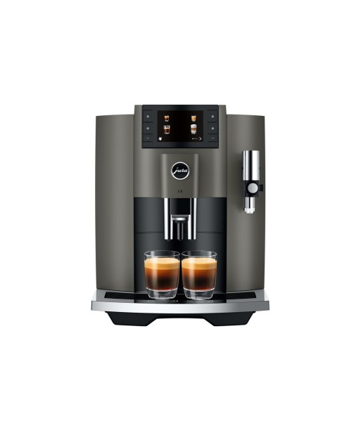 JURA E8 Dark Inox (EC) avec 73 € de café offert et 2+1 an extra de garantie ou a consommer sur place