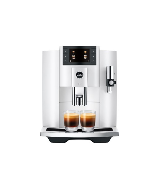 JURA E8 Piano White (EC) (2023) avec 73 € de café offert et 2+1 an extra de garantie Jusqu'à 80% De Réduction