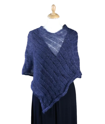 EMERO - Poncho Femme - Mohair et Soie - Gris Ardoise - Origine : France pas chere