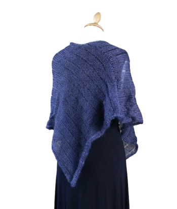 EMERO - Poncho Femme - Mohair et Soie - Gris Ardoise - Origine : France pas chere