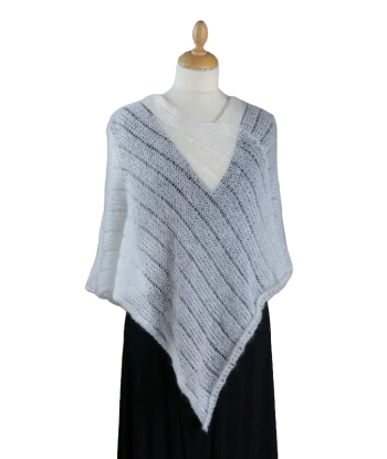 EMERO - Poncho Femme - Mohair et Soie - Écru - Origine : France prix pour 