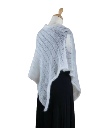 EMERO - Poncho Femme - Mohair et Soie - Écru - Origine : France prix pour 