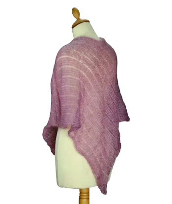 EMERO - Poncho Femme - Mohair et Soie - Rose foncé - Origine : France la chaussure