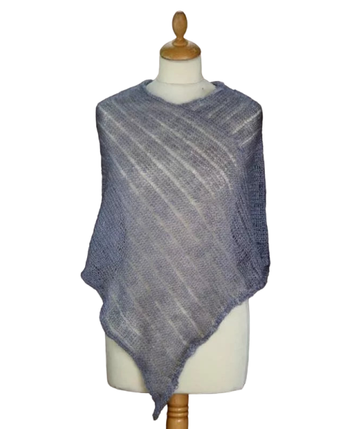 EMERO - Poncho Femme - Mohair et Soie - Gris Hibou - Origine : France Comparez plus de prix