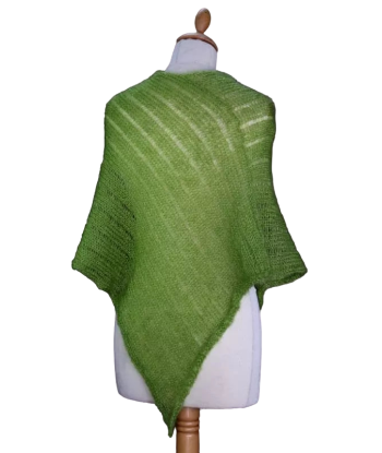 EMERO - Poncho Femme - Mohair et Soie - Vert anis - Origine : France pas cher chine