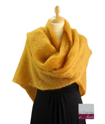 EMERO - Châle Femme en Mohair et Soie - Jaune - Origine : Hérault (France) Venez découvrir notre 